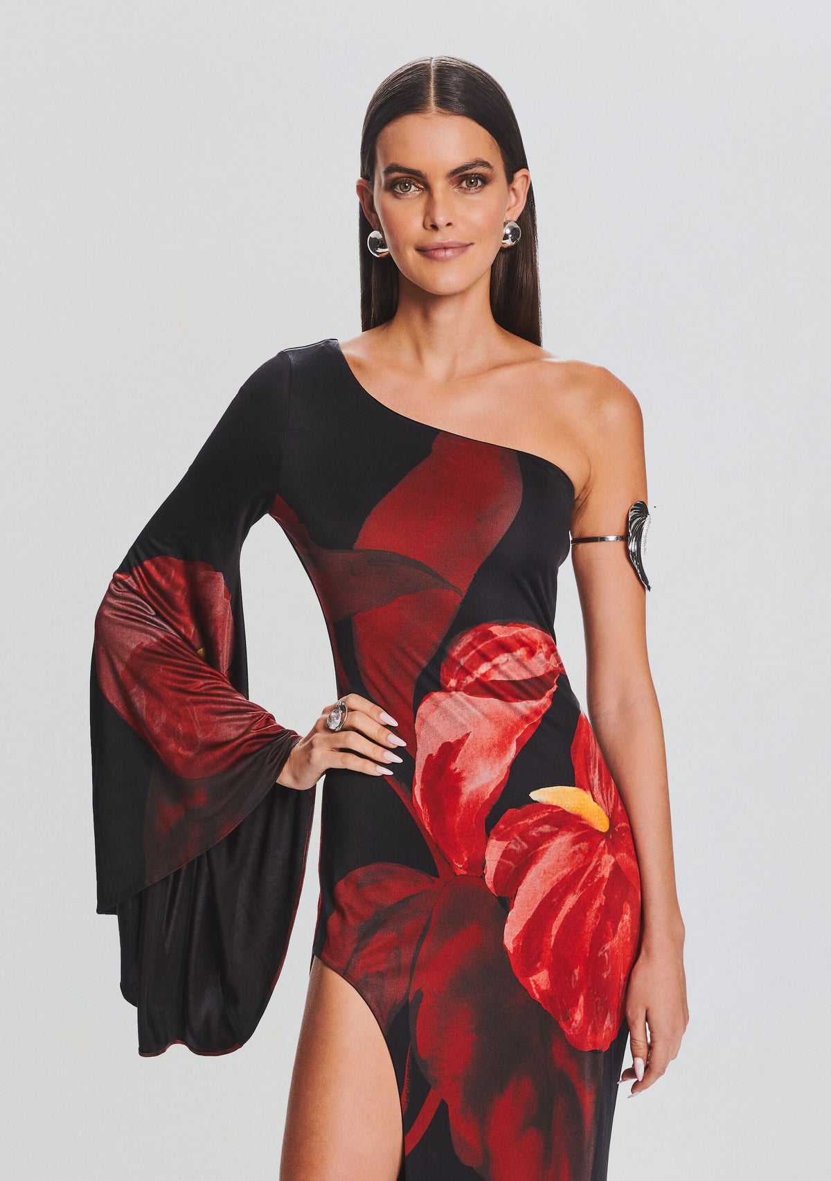 Romina Dress by retrofête in Red Anthurium, product image 2