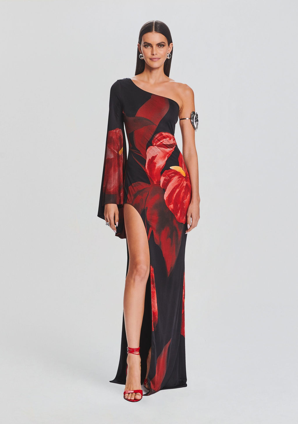 Romina Dress by retrofête in Red Anthurium, product image 1