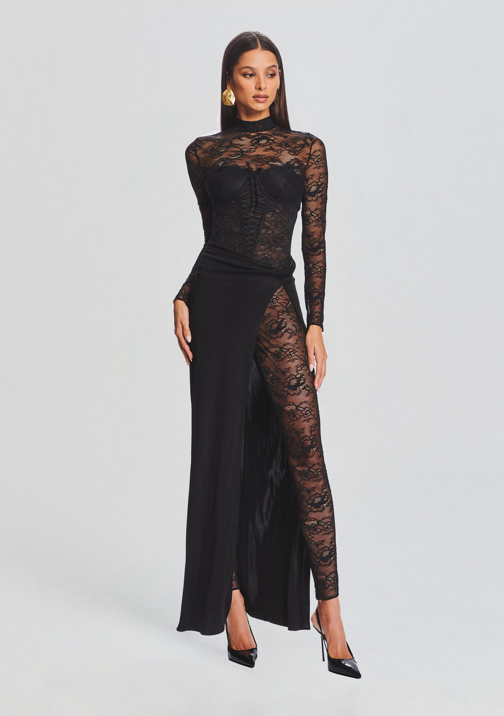 Saphhira Lace Dress by retrofête in Black, product image 5