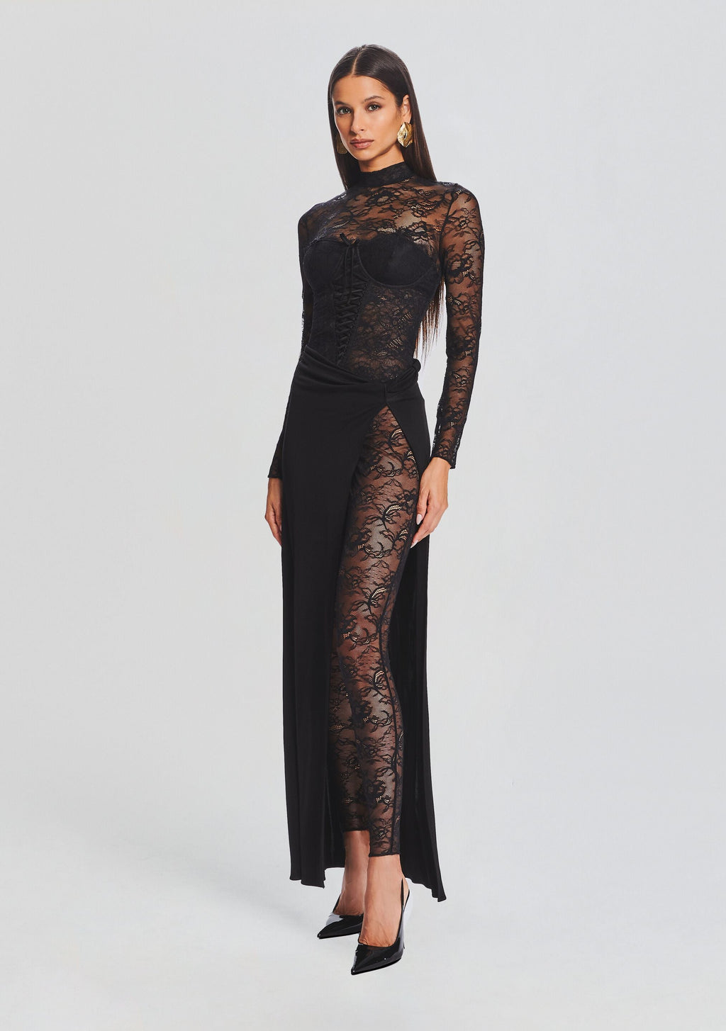 Saphhira Lace Dress by retrofête in Black, product image 3