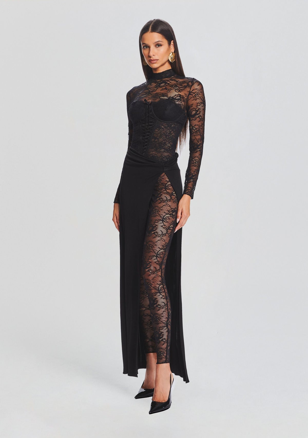 Saphhira Lace Dress by retrofête in Black, product image 3