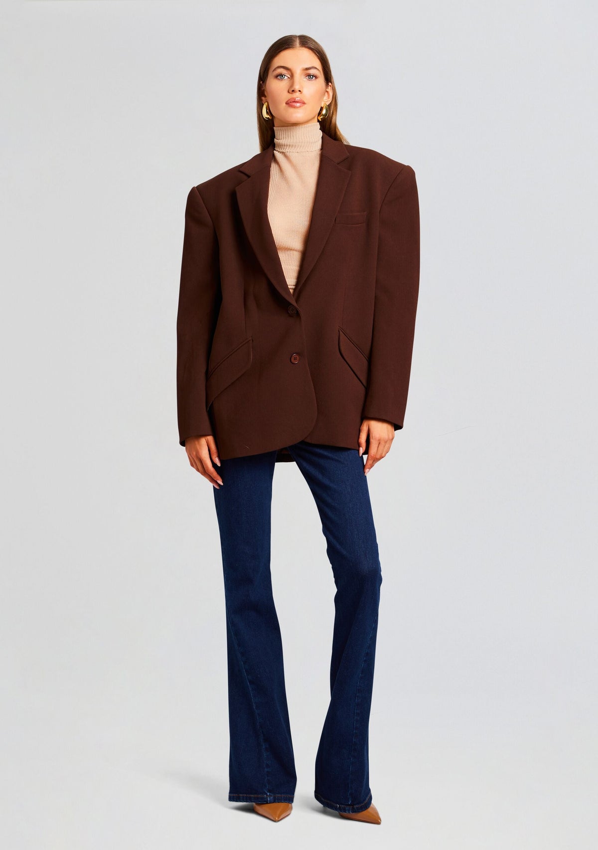 The Adel Oversized Dad Blazer by Sans Faff in Brown, product image 5