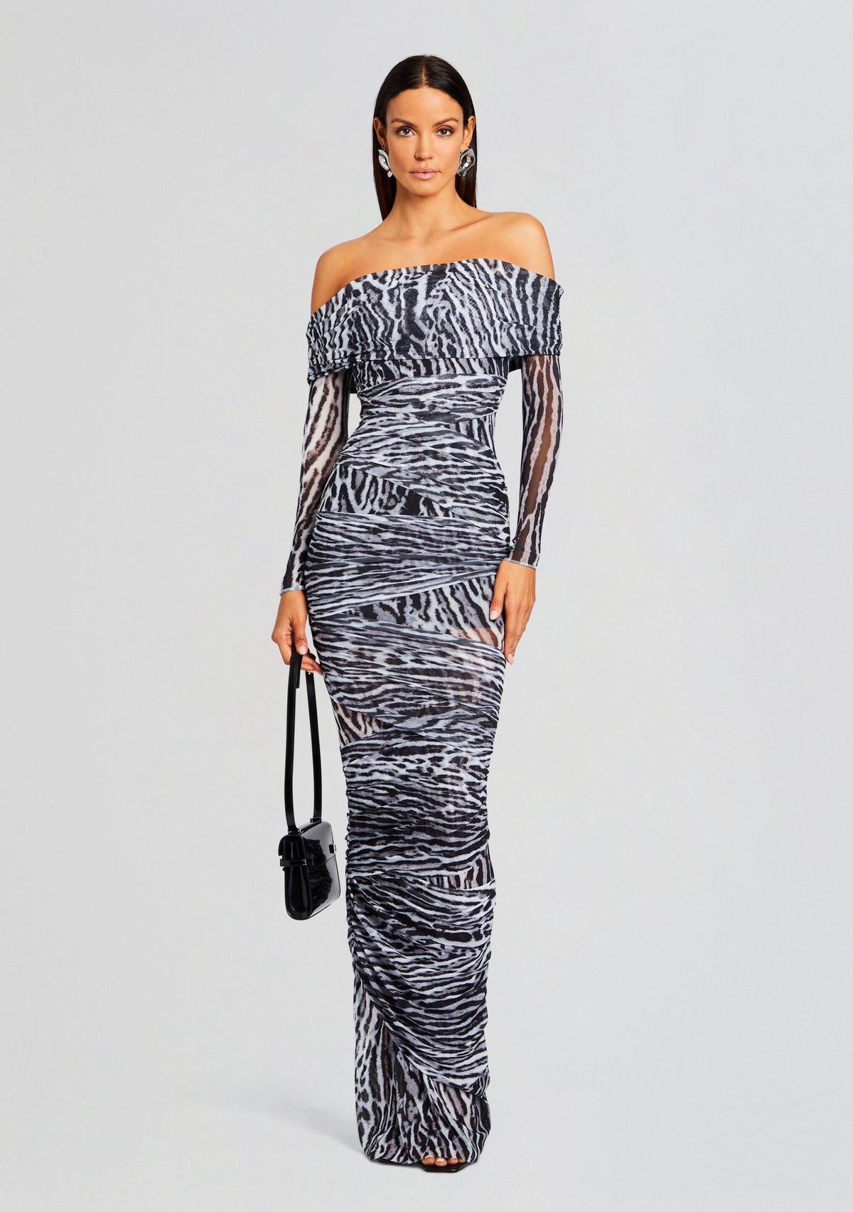 Chanda Gown by SEROYA in Grey Ocelot, product image 5