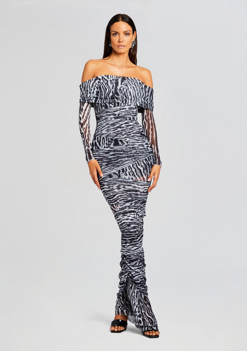 Chanda Gown by SEROYA in Grey Ocelot, product image 1