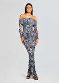 Chanda Gown by SEROYA in Grey Ocelot, product image 1