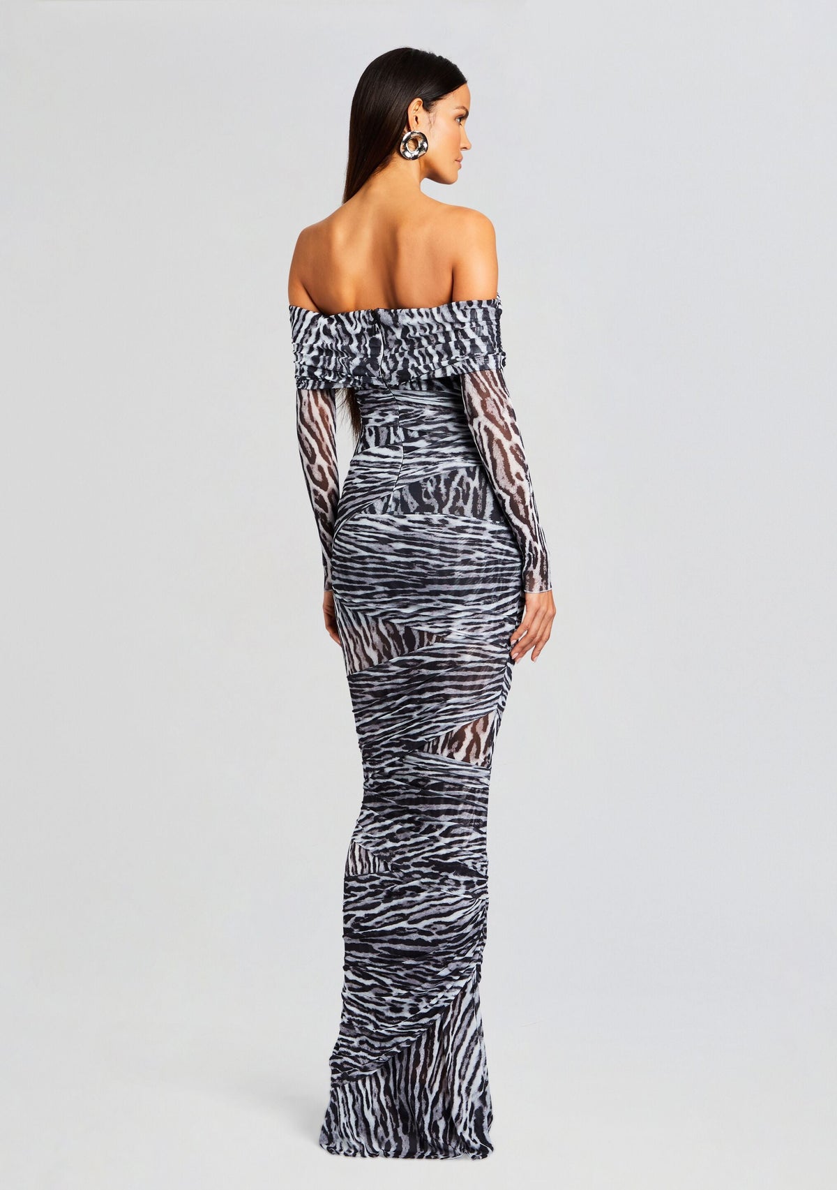 Chanda Gown by SEROYA in Grey Ocelot, product image 4