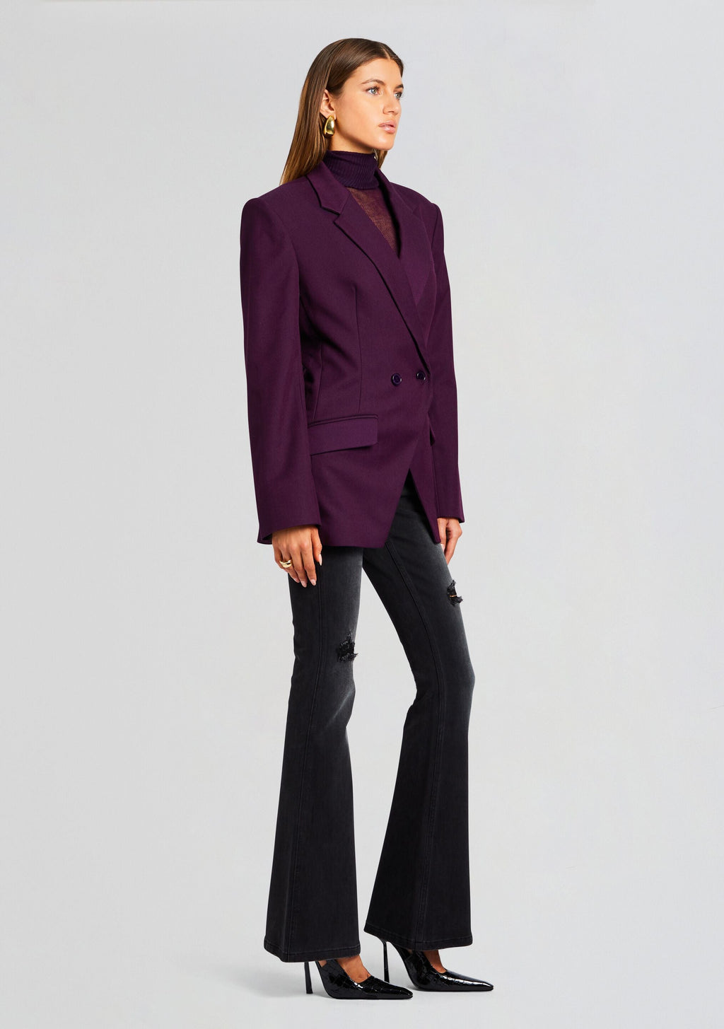 Cosmo Blazer by SEROYA in Eggplant, product image 3