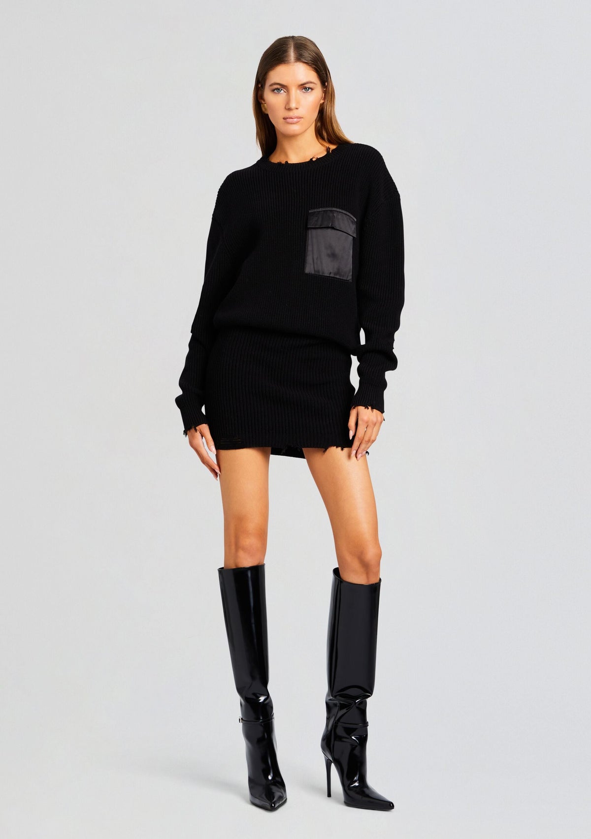 Daniella Sweater Dress by SEROYA in Black, product image 1