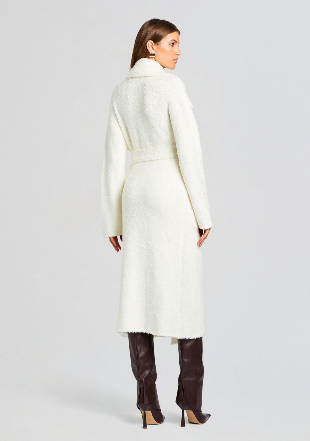 Athena Boucle Robe by SEROYA in Winter White, product image 4
