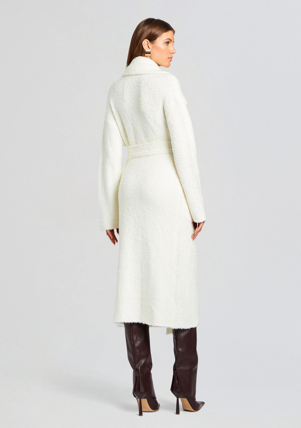 Athena Boucle Robe by SEROYA in Winter White, product image 4