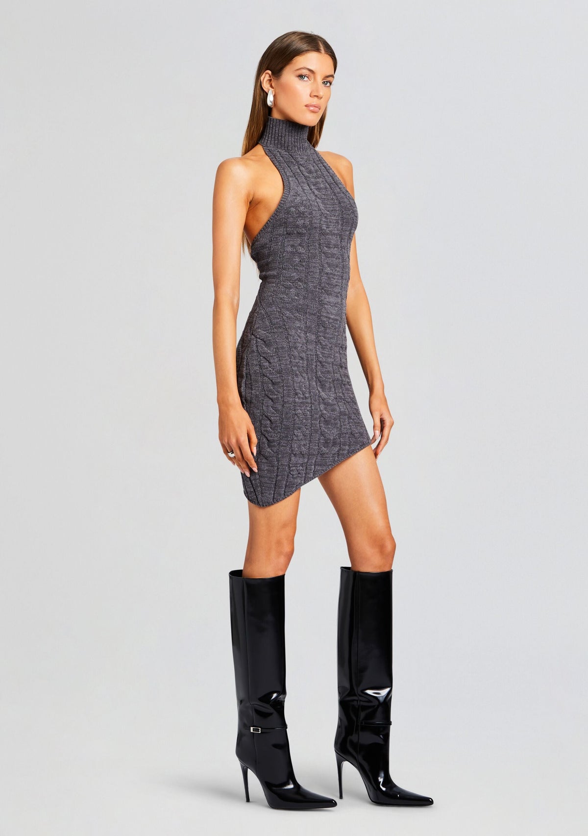 Perri Sweater Dress by SEROYA in Pewter, product image 3
