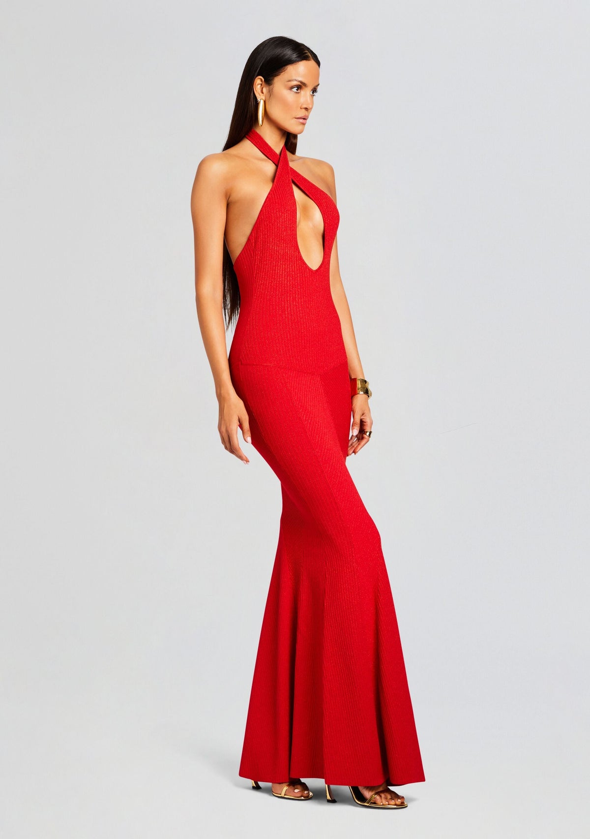 Verona Bandage Knit Dress by retrofête in Red, product image 3