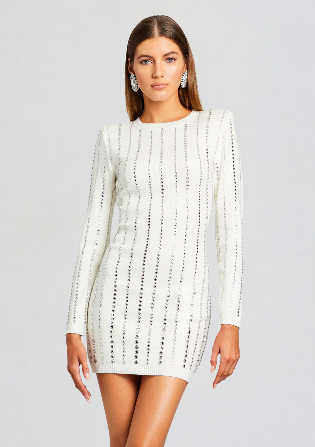 Virginia Embellished Knit Dress by retrofête in White, product image 2