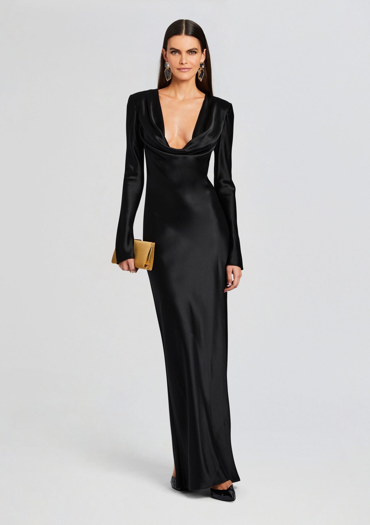 Anna Cowl Evening Dress by Sans Faff in Black, product image 1