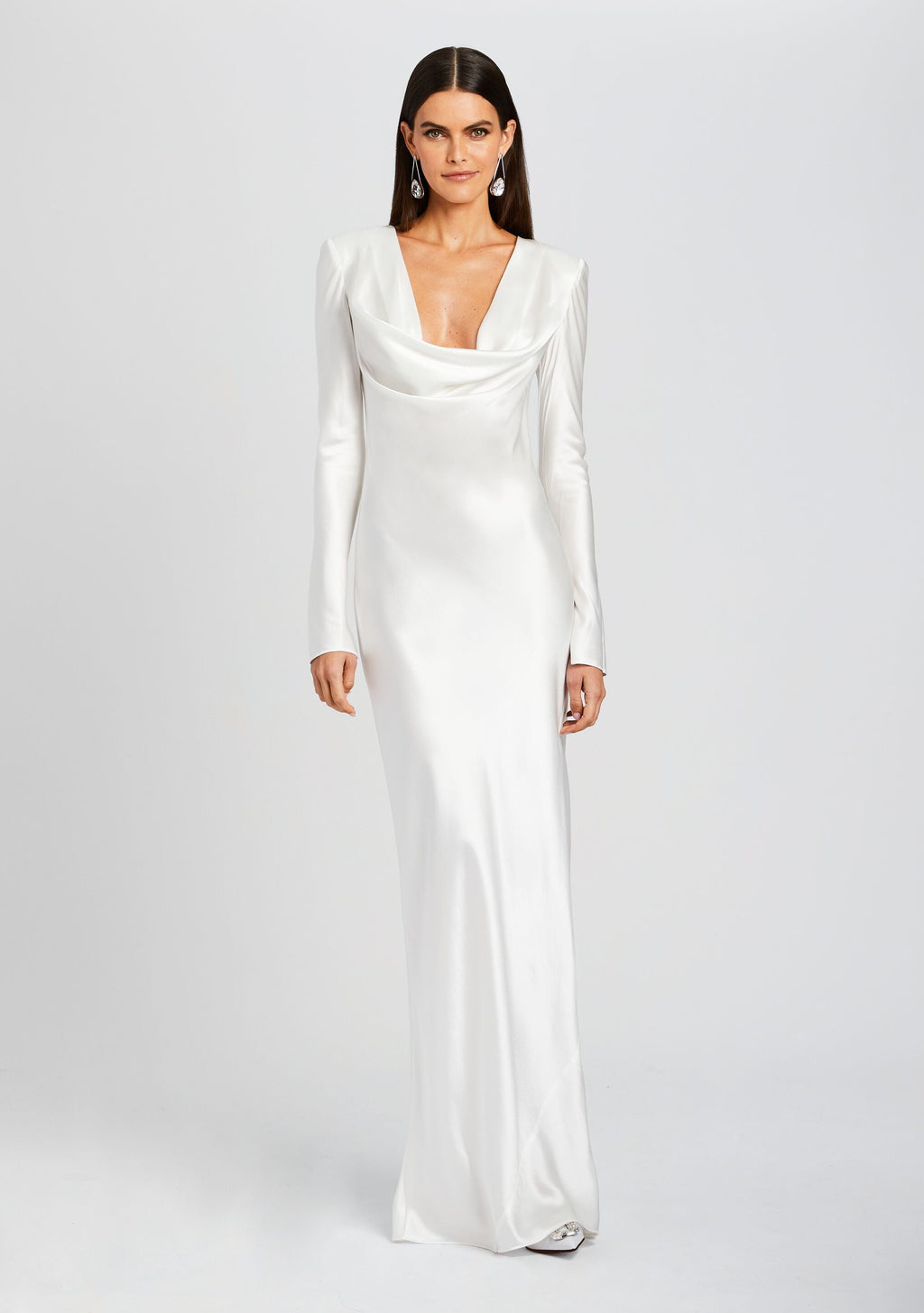 Anna Cowl Evening Dress by Sans Faff in White, product image 1