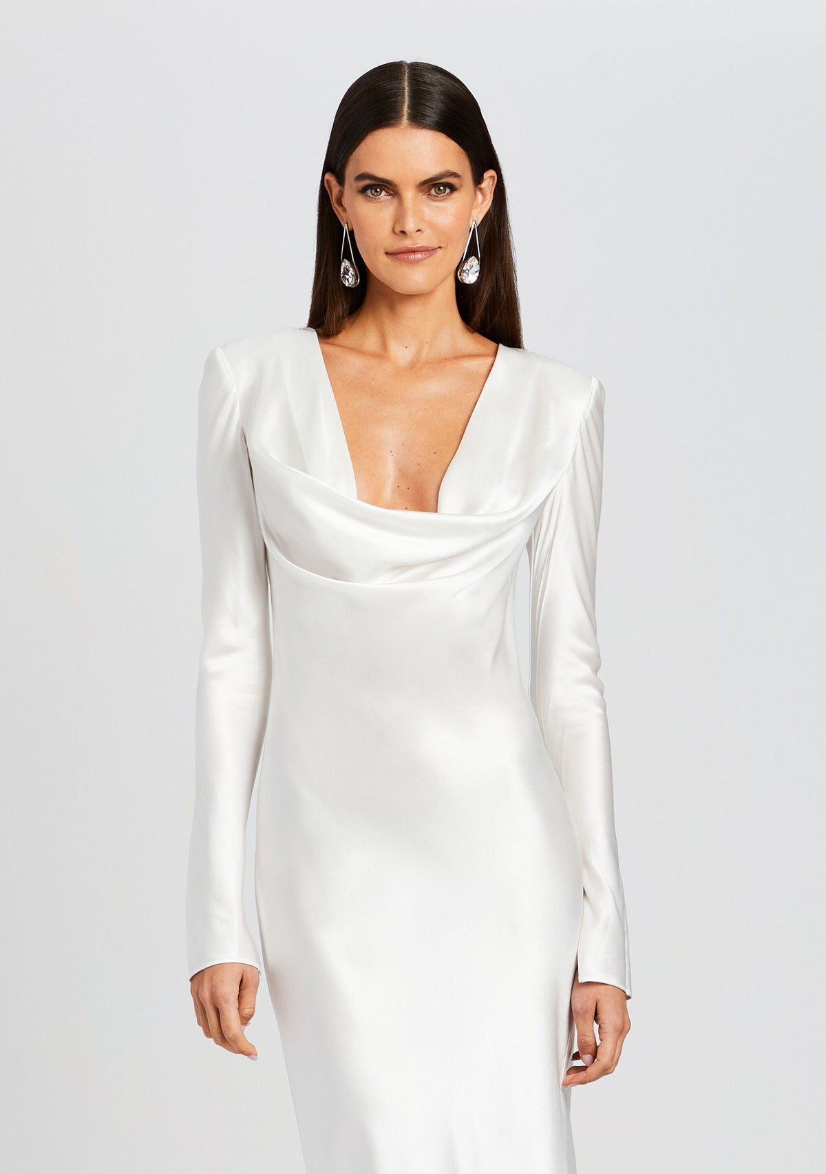 Anna Cowl Evening Dress by Sans Faff in White, product image 2