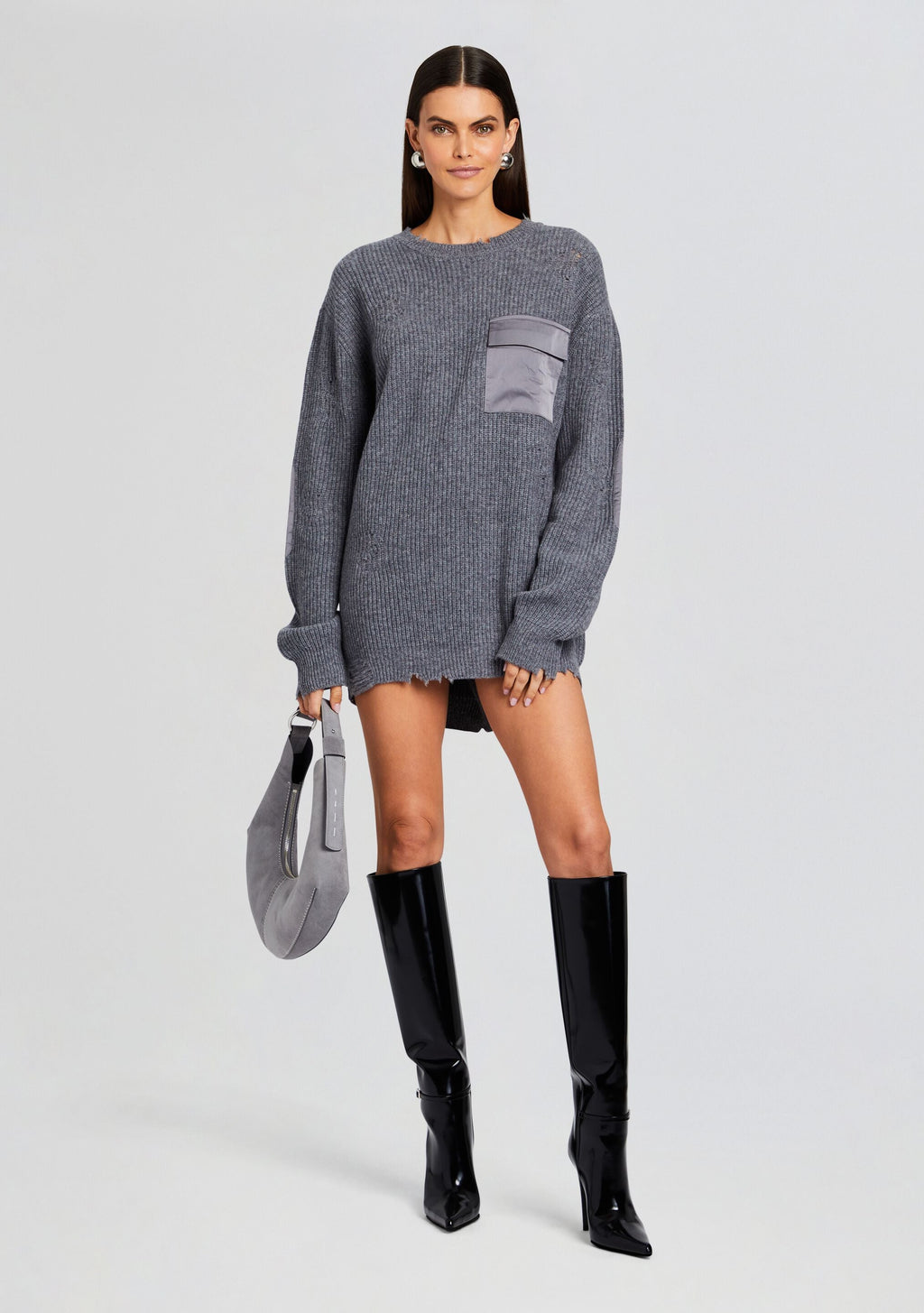 Devin Wool Sweater by SEROYA in Wool Pewter, product image 5