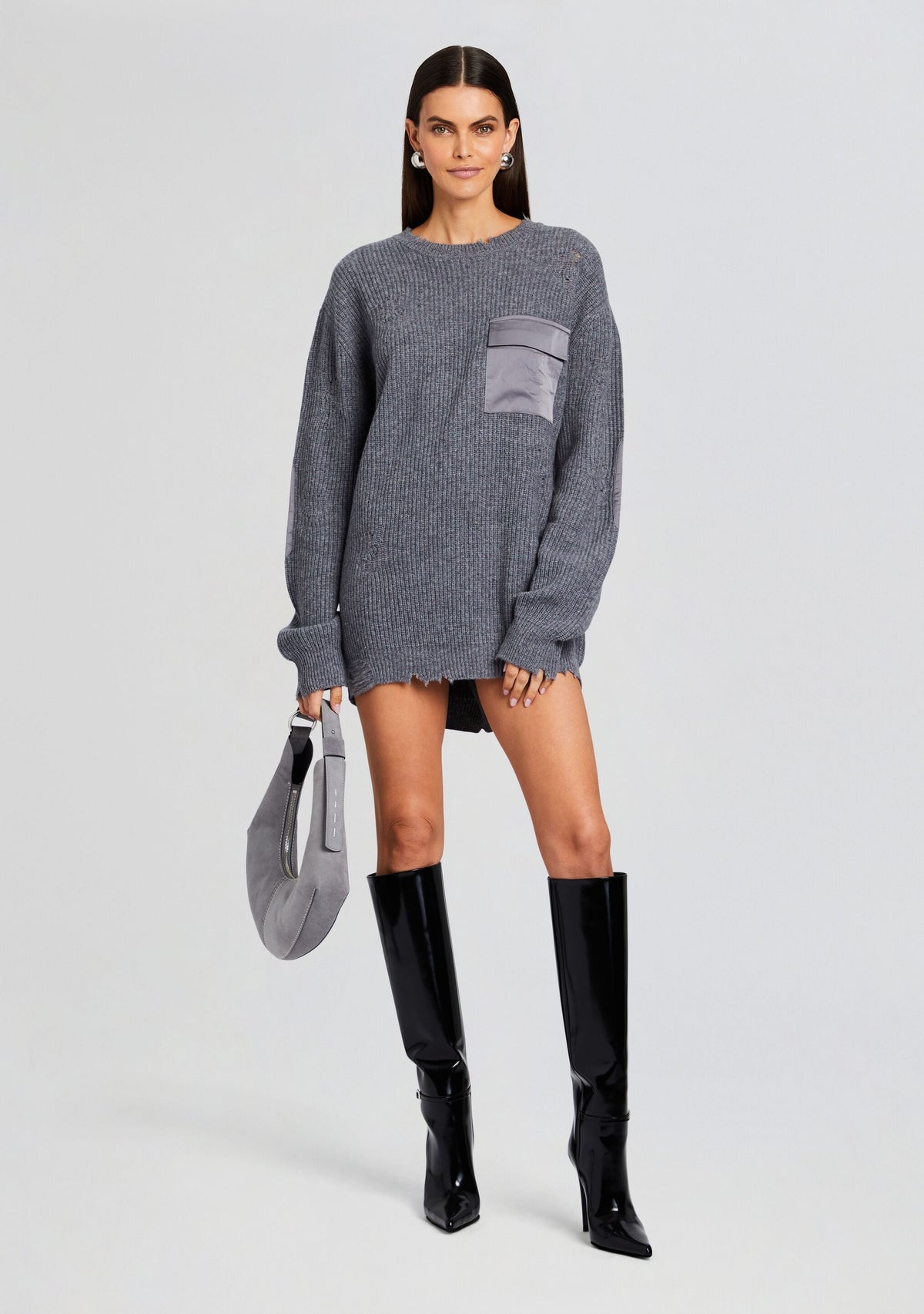 Devin Wool Sweater by SEROYA in Wool Pewter, product image 5