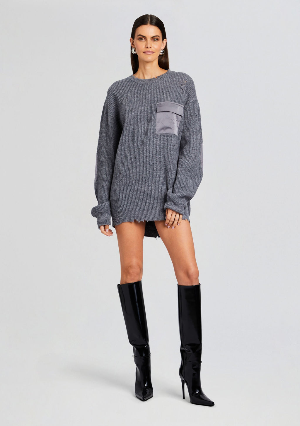 Devin Wool Sweater by SEROYA in Wool Pewter, product image 1