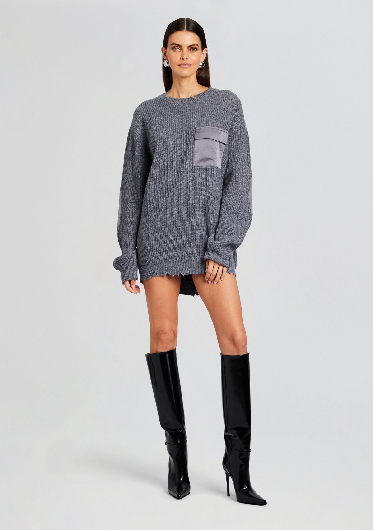 Devin Wool Sweater by SEROYA in Wool Pewter, product image 1