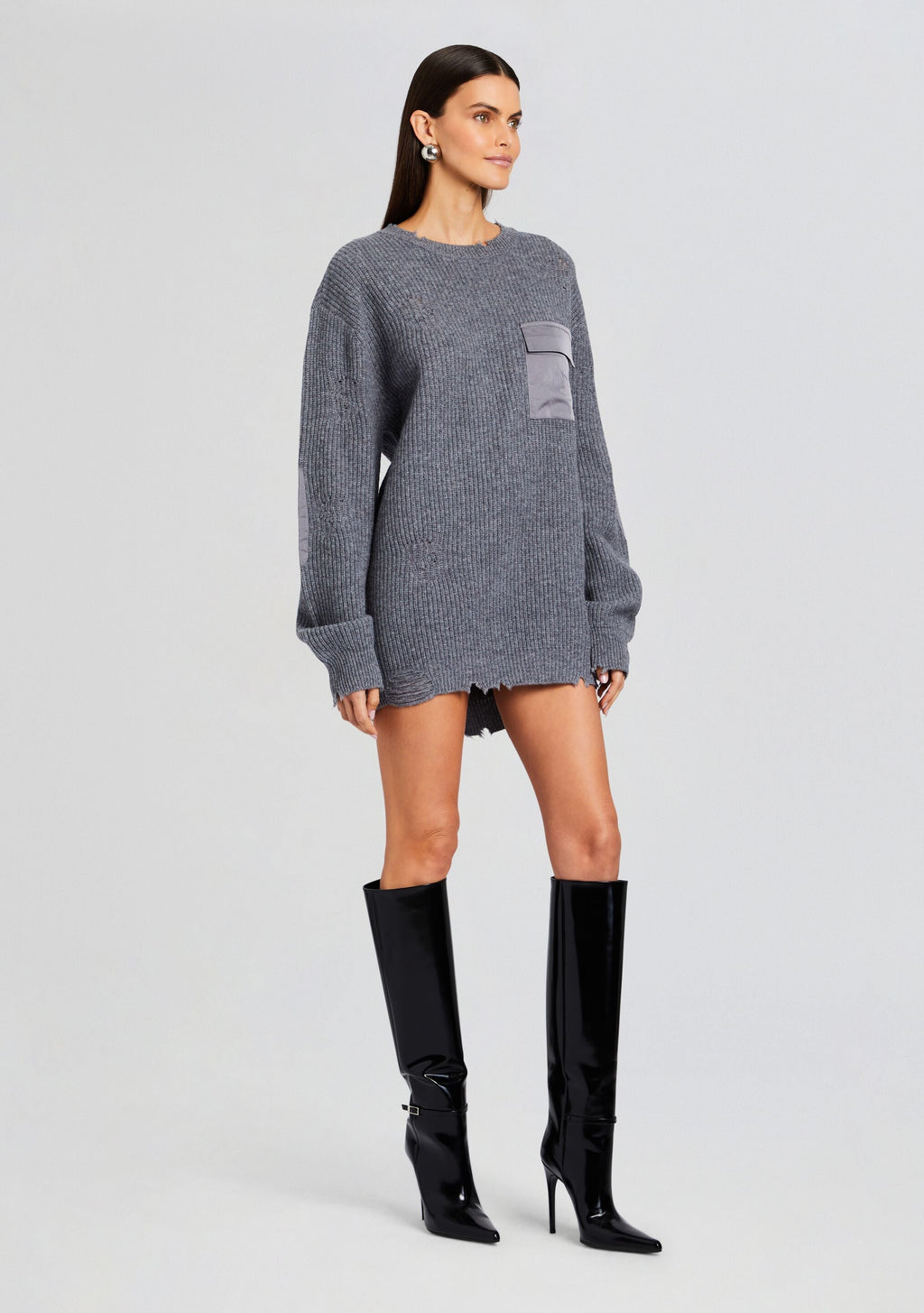 Devin Wool Sweater by SEROYA in Wool Pewter, product image 3