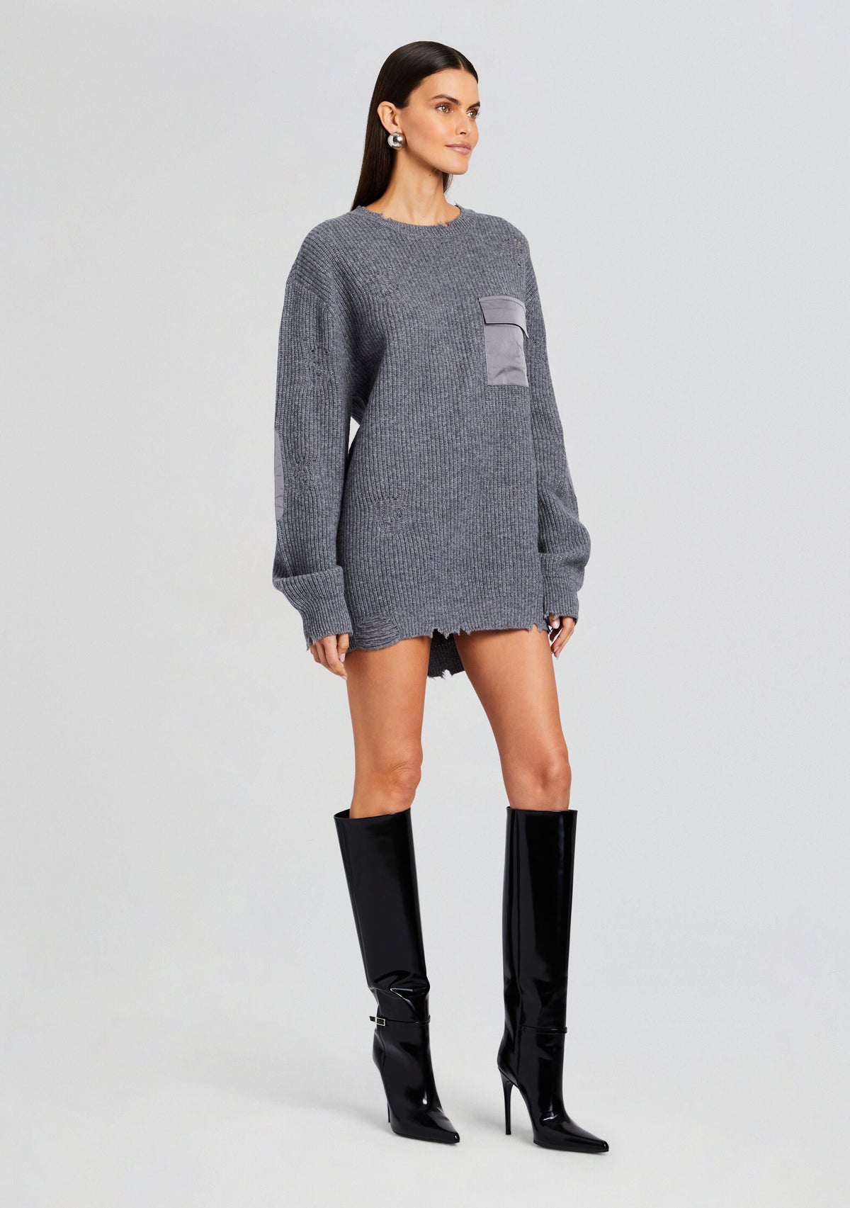 Devin Wool Sweater by SEROYA in Wool Pewter, product image 3