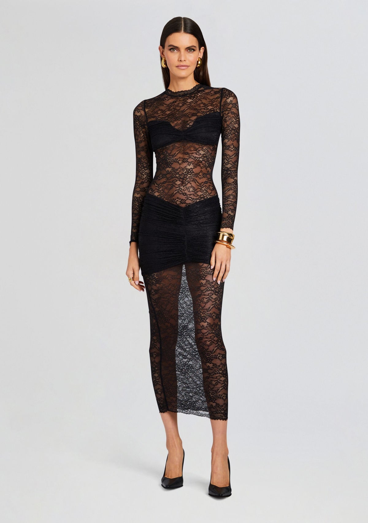 Ellie Lace Midi Dress by Mother of All in Black, product image 5