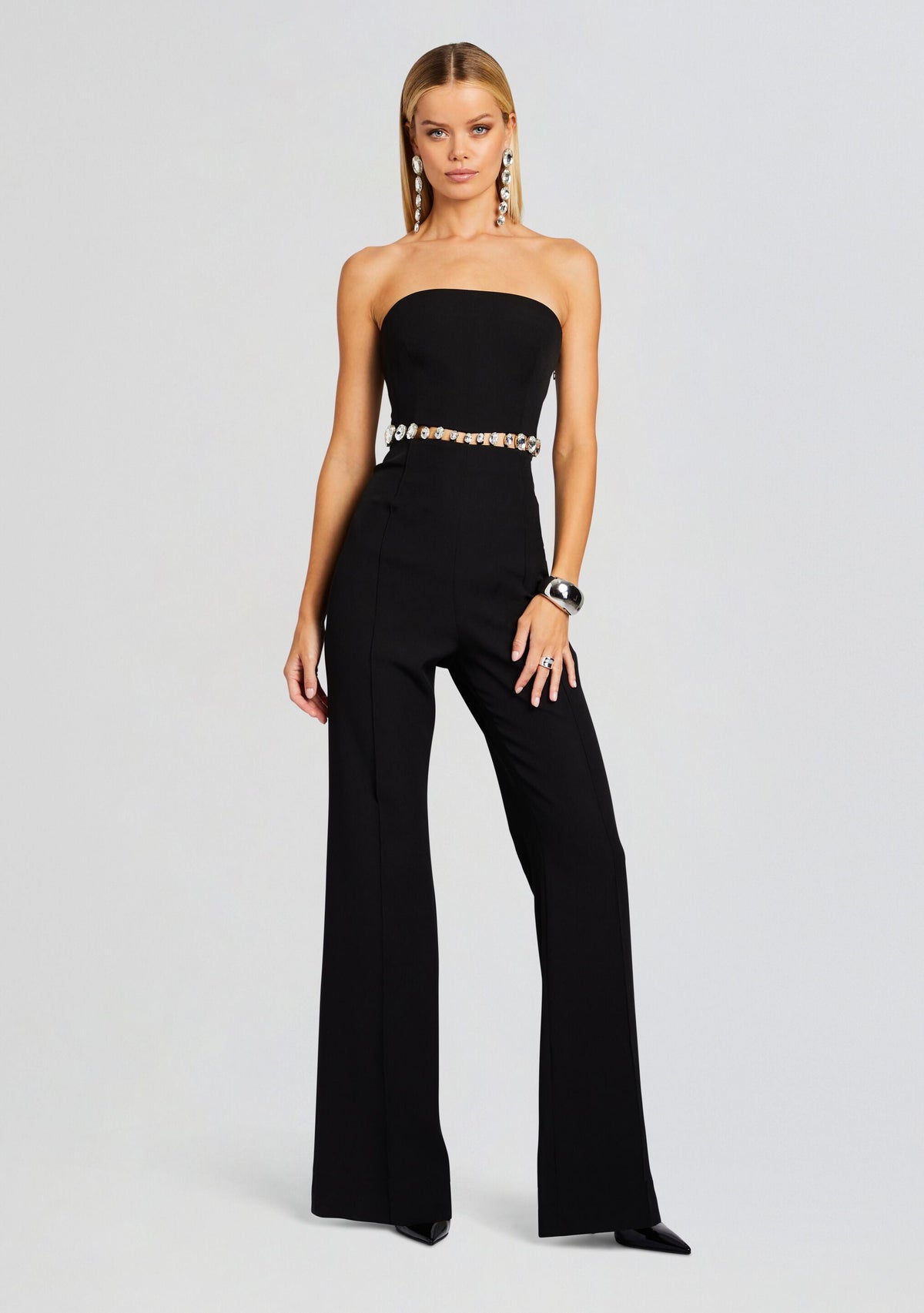 Glenda Jumpsuit by retrofête in Black/Silver, product image 1