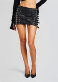 Ivory Leather Skirt by retrofête in Black, product image 1