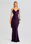 Massimo Silk Gown by SEROYA in Eggplant, product image 1