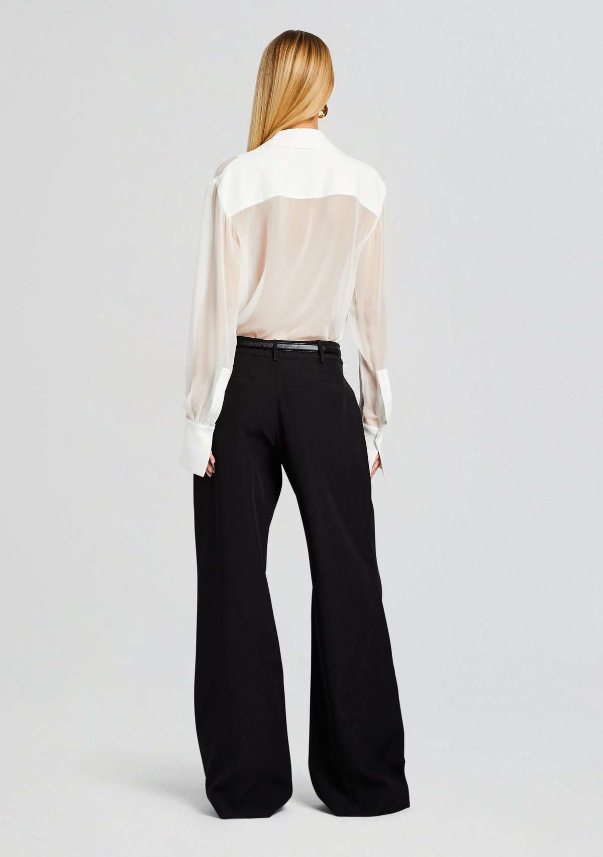 Meghan Panelled Silk Blouse by Sans Faff in White, product image 4
