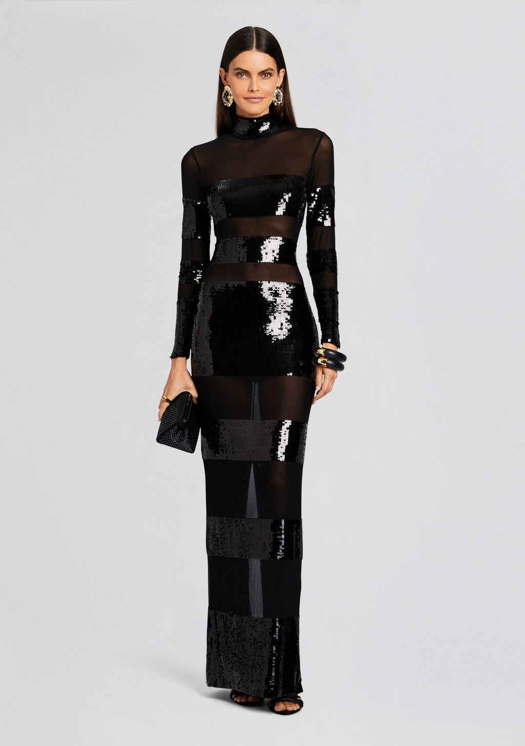 Melina Sequin Dress by retrofête in Black, product image 1