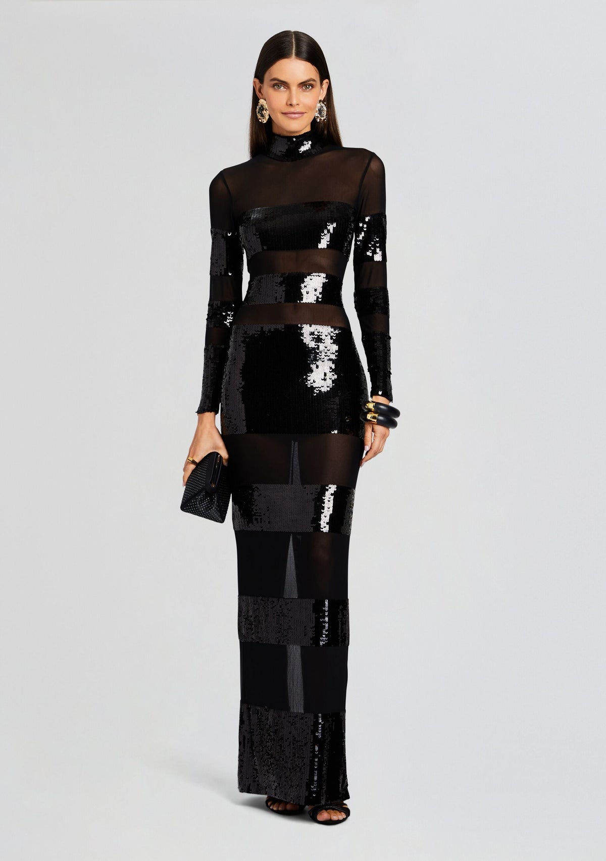 Melina Sequin Dress by retrofête in Black, product image 1