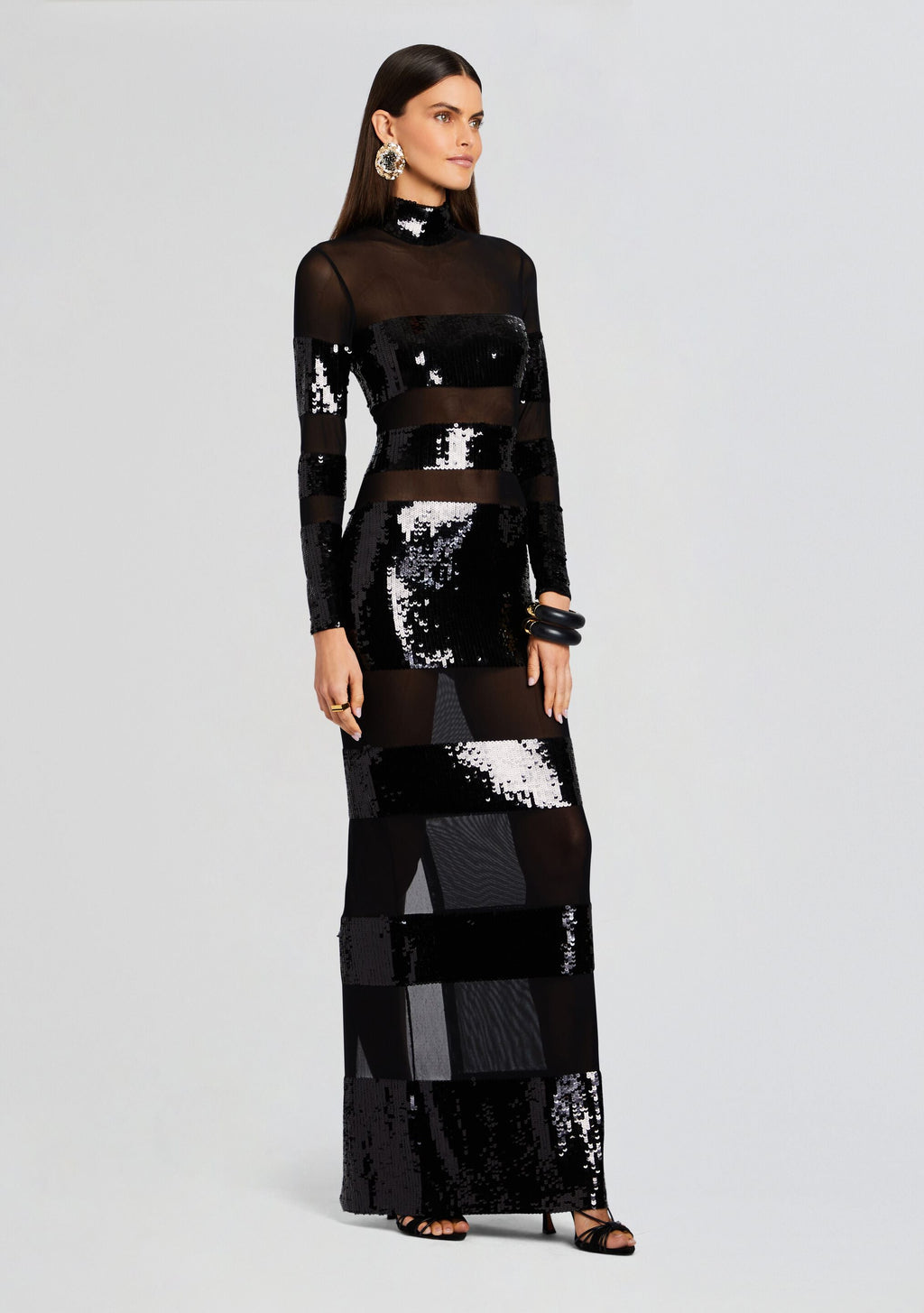 Melina Sequin Dress by retrofête in Black, product image 3