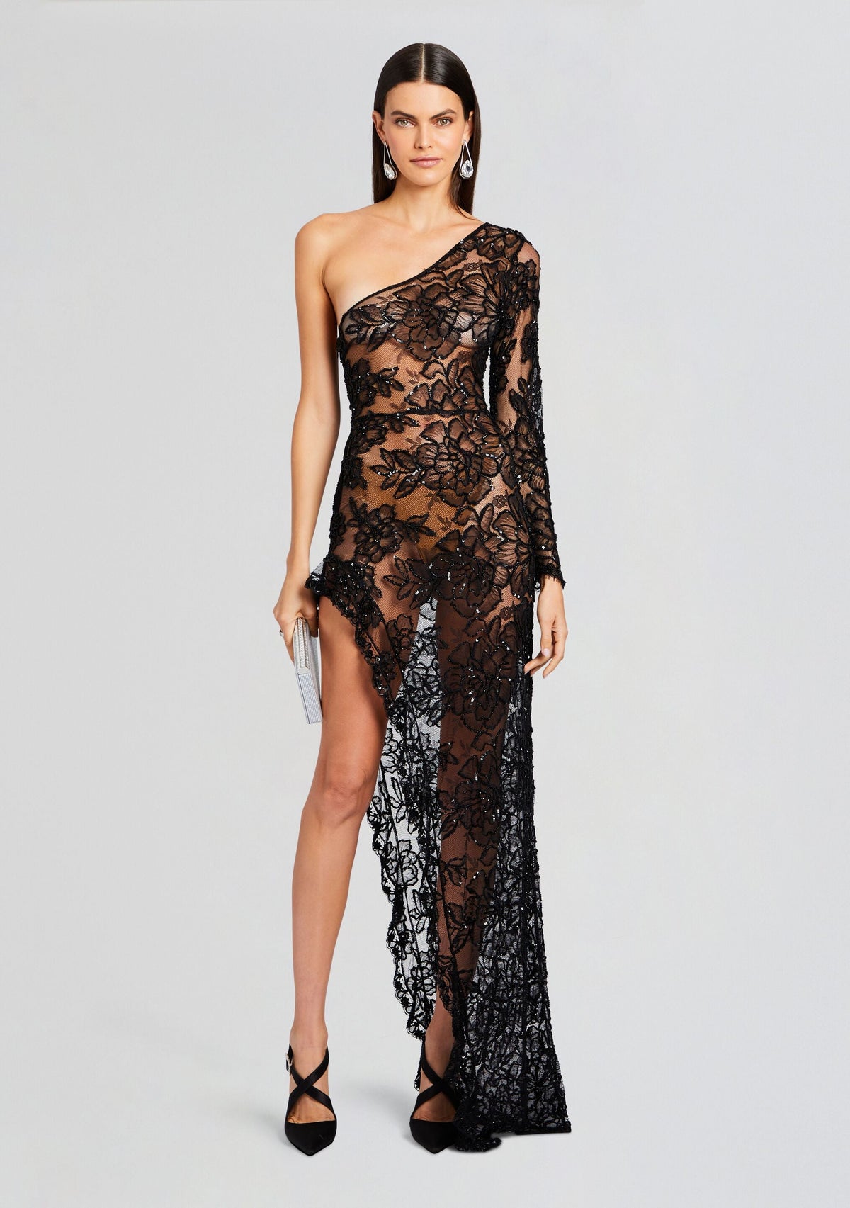 Olimpia Embellished Lace Dress by retrofête in Black, product image 1