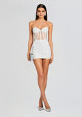 Sienna Sequin Dress by retrofête in White/Silver, product image 1