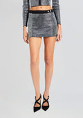 Delta Embellished Knit Skirt by retrofête in Black/Silver, product image 1