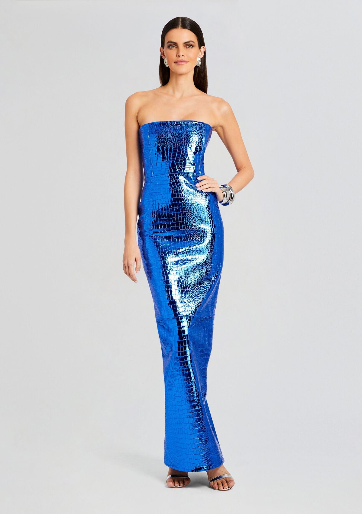 Allure Leather Dress by retrofête in Tropical Blue, product image 1