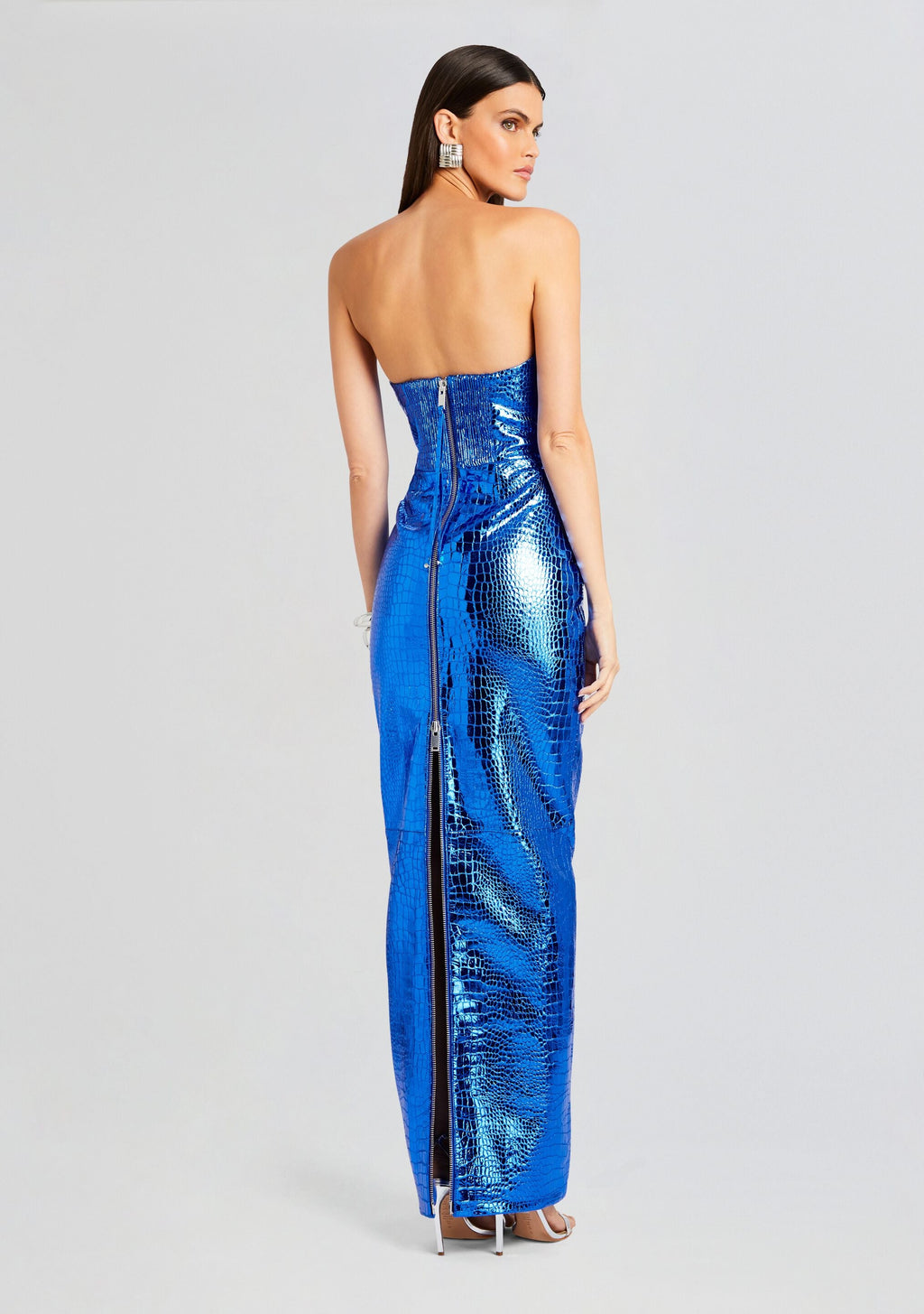 Allure Leather Dress by retrofête in Tropical Blue, product image 4