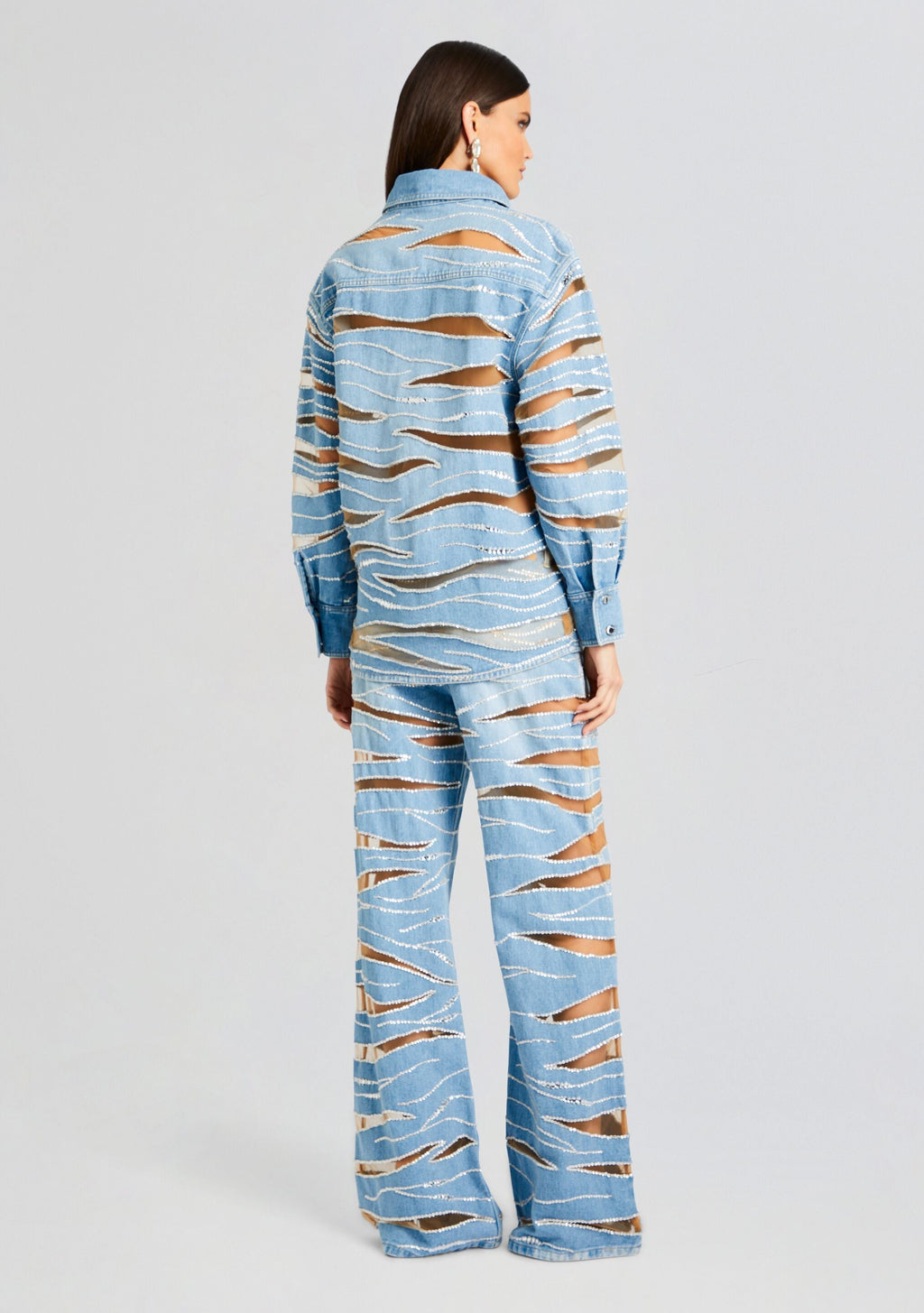 Avani Embellished Denim Shirt by retrofête in Bondi, product image 4