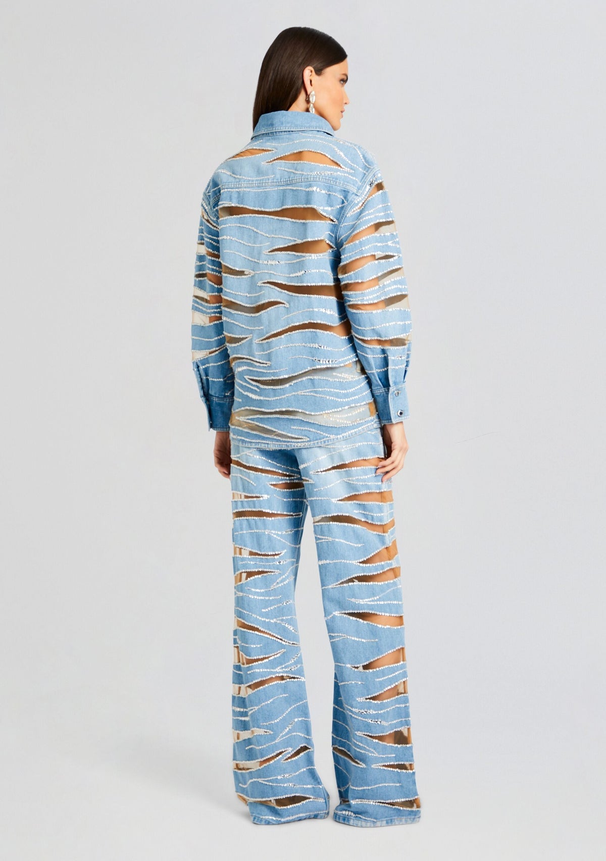 Avani Embellished Denim Shirt by retrofête in Bondi, product image 4