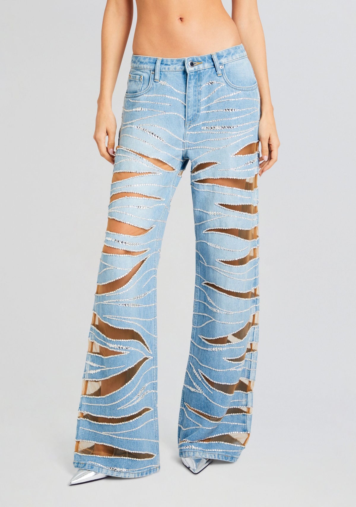 Renzo Embellished Denim Jean by retrofête in Bondi, product image 1