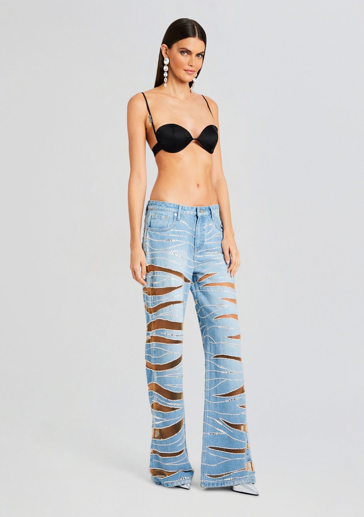 Renzo Embellished Denim Jean by retrofête in Bondi, product image 3
