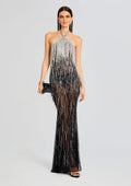Belle Embellished Fringe Dress by retrofête in Black/Silver, product image 1