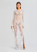 Cherri Sequin Crochet Dress by retrofête in White, product image 1