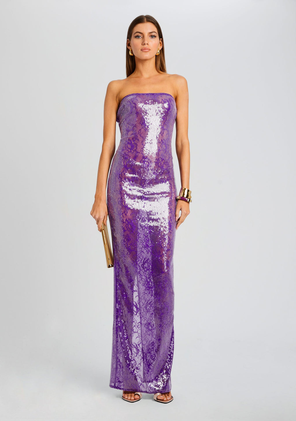 Lucia Sequin Lace Dress by retrofête in Amethyst, product image 2