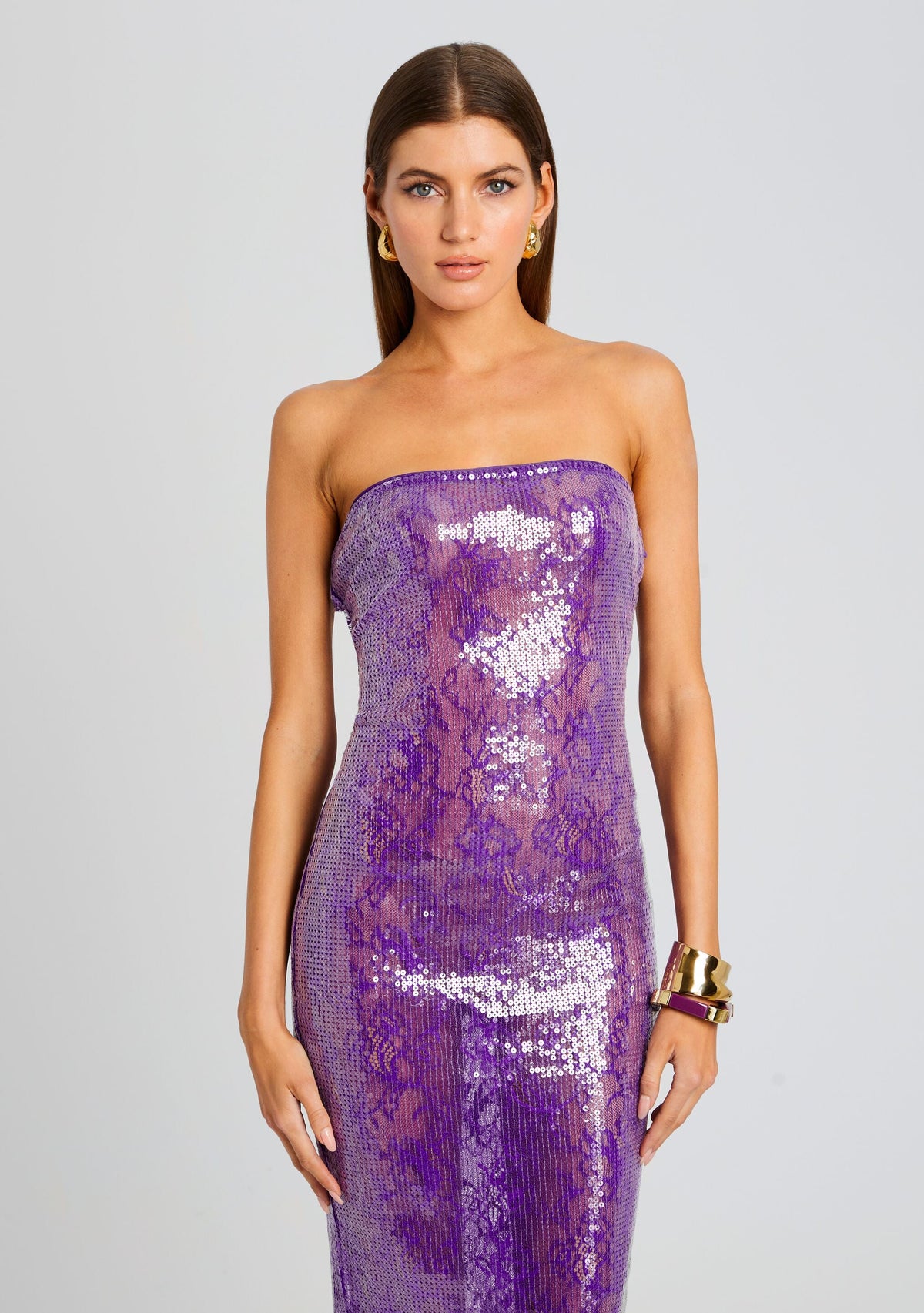Lucia Sequin Lace Dress by retrofête in Amethyst, product image 4