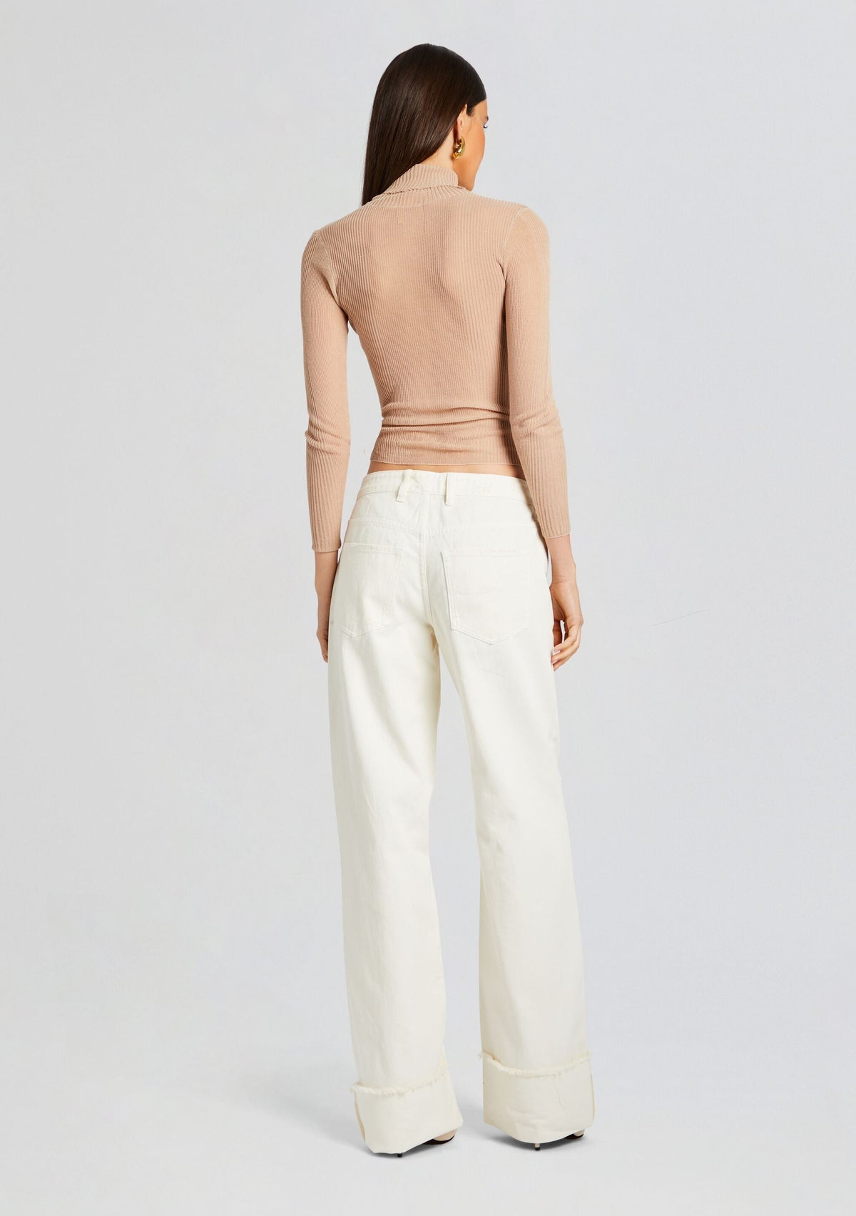 Margot Cuffed Boyfriend Jean by SEROYA in Off White, product image 4