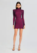 Moda Rib Knit Mini Dress by SEROYA in Eggplant, product image 1