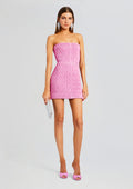 Vianne Embellished Leather Dress by retrofête in Begonia Pink, product image 1